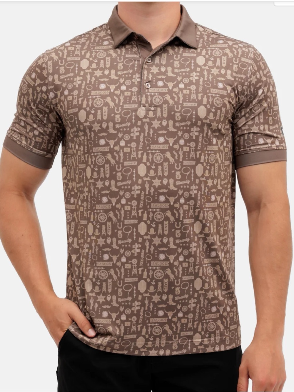 Waggle Outlaw Western Cowboy Men’s Golf Polo M